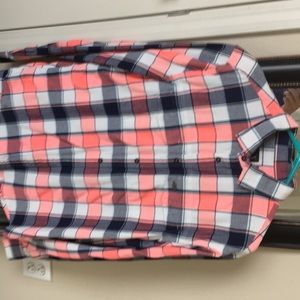 Armani Exchange bright salmon flannel